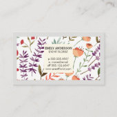 Carte De Visite Modèle floral tendance (Dos)