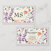 Carte De Visite Modèle floral tendance (Devant / Derrière)
