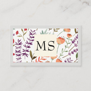 Carte De Visite Modèle floral tendance