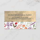 Carte De Visite Modèle floral tendance | Monogramme (Dos)