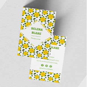 Carte De Visite Modèle floral vertical minimaliste moderne