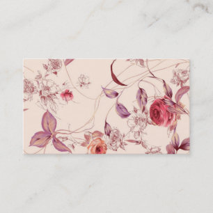 Carte De Visite Modèle floral vintage élégant de motif de rose