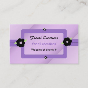 Carte De Visite Modèle floral violet et noir