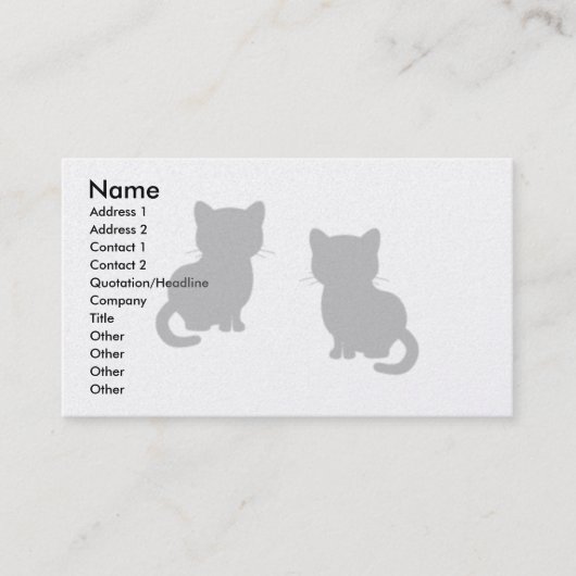 Carte De Visite Modèle frais mignon de gris de Med de chats de (Devant)