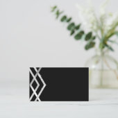 Carte De Visite Modèle géométrique Budget Argent Noir Art Déco (Debout devant)