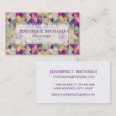 Carte De Visite Modèle géométrique de hippies vintages (Devant / Derrière)