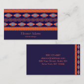 Carte De Visite Modèle géométrique ethnique (Devant / Derrière)