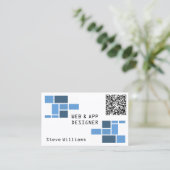 Carte De Visite Modèle géométrique moderne avec le code de QR (Debout devant)