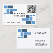 Carte De Visite Modèle géométrique moderne avec le code de QR (Devant / Derrière)