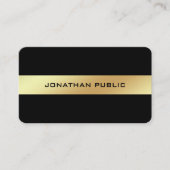Carte De Visite Modèle glacé élégant en or noir personnalisé (Devant)
