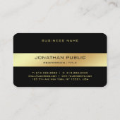 Carte De Visite Modèle glamé élégant Black & Gold personnalisé (Dos)