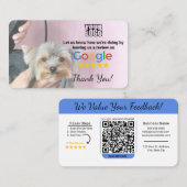 Carte De Visite Modèle Google Google Google Dog Groomer avec QR - (Devant / Derrière)