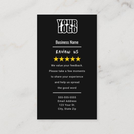 Carte De Visite Modèle Google Google noir avec lien de code QR (Dos)