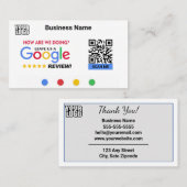 Carte De Visite Modèle Google Review Card moderne avec lien de cod (Devant / Derrière)