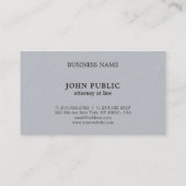 Carte De Visite Modèle gris élégant et professionnel du procureur (Dos)