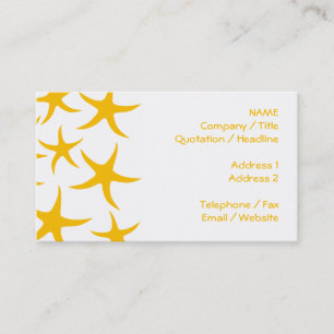 Carte De Visite Modèle Jaunâtre-Orange estival d'étoiles de mer