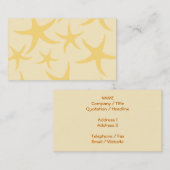 Carte De Visite Modèle jaune d'étoiles de mer (Devant / Derrière)