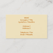 Carte De Visite Modèle jaune d'étoiles de mer (Dos)