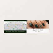 Carte De Visite Modèle main, Technicien Nail, Loyauté Salon Nail (Extérieur déplié)