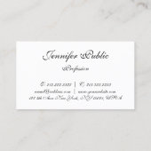 Carte De Visite Modèle manuscrit moderne Script élégant Simple (Dos)