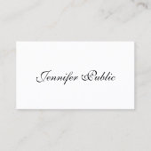 Carte De Visite Modèle manuscrit moderne Script élégant Simple (Devant)