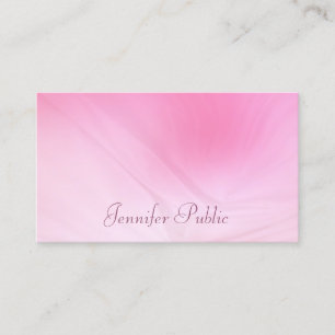 Carte De Visite Modèle manuscrit rose élégant tendance