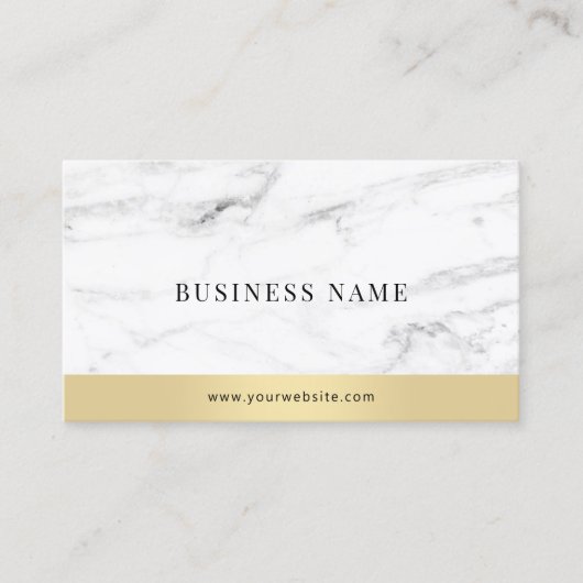 Carte De Visite Modèle Marbre blanc or élégant moderne (Devant)
