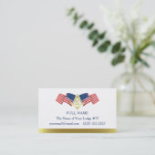 Carte De Visite Modèle Masonic Business Card | Drapeau américain (Debout devant)