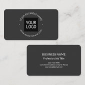 Carte De Visite modèle minimaliste cool | gris foncé (Devant / Derrière)