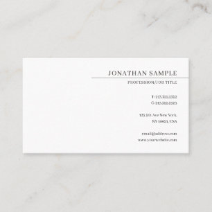 Carte De Visite Modèle minimaliste élégant et moderne professionne
