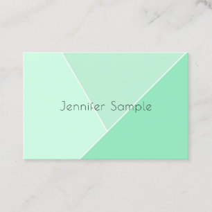 Carte De Visite Modèle minimaliste moderne élégant vert menthe