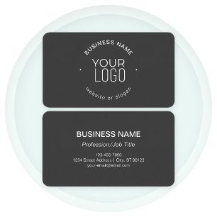 Carte De Visite Modèle minimaliste moderne simple gris foncé