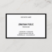 Carte De Visite Modèle minimaliste noir moderne simple (Dos)