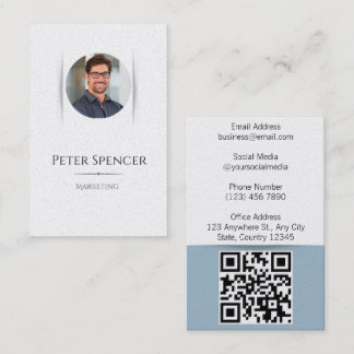 Carte De Visite Modèle minimaliste vertical avec photo simple