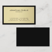 Carte De Visite Modèle moderne Black & Gold Professionnel Personna (Devant / Derrière)