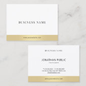 Carte De Visite Modèle moderne blanc d'or élégant professionnel (Devant / Derrière)