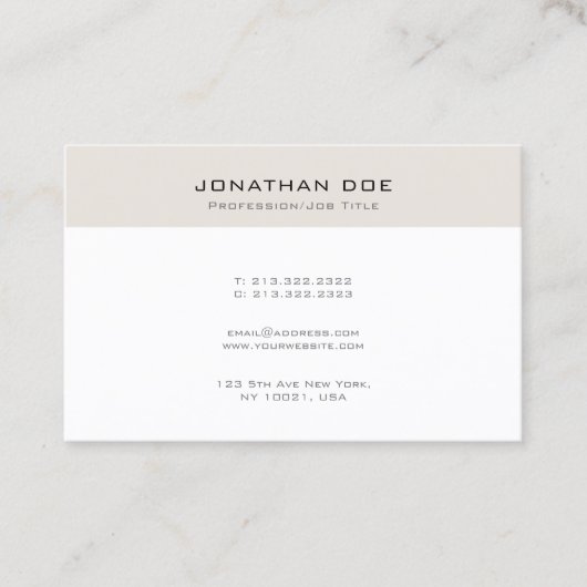 Carte De Visite Modèle moderne branché de design simple et gracieu (Devant)