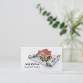 Carte De Visite Modèle moderne Construction Architecte Entrepreneu (Debout devant)