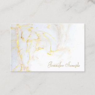 Carte De Visite Modèle moderne d'or élégant de marbre blanc d'o