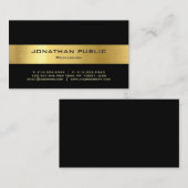 Carte De Visite Modèle moderne Elegant Black Gold Professional (Devant / Derrière)