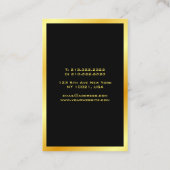 Carte De Visite Modèle moderne élégant Black Gold professionnel (Dos)