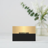 Carte De Visite Modèle moderne élégant Black Gold professionnel (Debout devant)