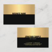 Carte De Visite Modèle moderne élégant Black Gold professionnel (Devant / Derrière)