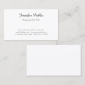 Carte De Visite Modèle moderne Élégant Calligraphié Texte de scrip (Devant / Derrière)