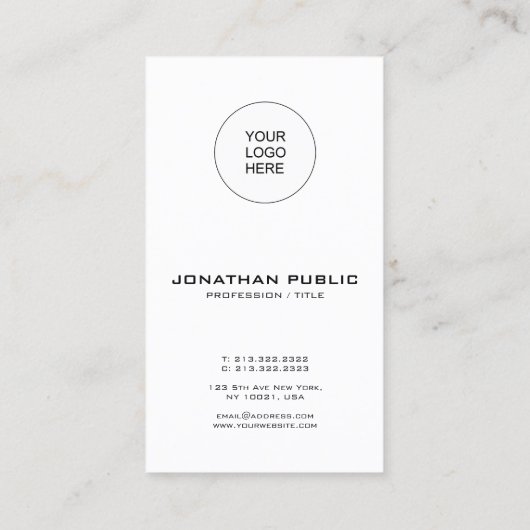 Carte De Visite Modèle moderne élégant Code barre QR Code vertical (Dos)