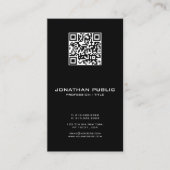 Carte De Visite Modèle moderne élégant Code barre QR Code vertical (Devant)
