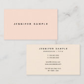 Carte De Visite Modèle moderne élégant couleur crème rose élégant (Devant / Derrière)