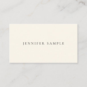 Carte De Visite Modèle moderne Elegant Cream Signature Matte