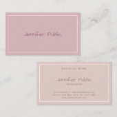 Carte De Visite Modèle Moderne Élégant de Couleurs de Script Manue (Devant / Derrière)