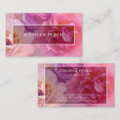 Carte De Visite Modèle moderne élégant de roses à la mode (Devant / Derrière)